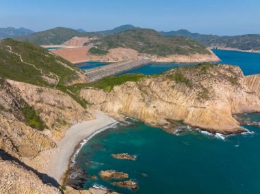 Hong Kong Sai kung yüksek ada rezervuarının en üst görüntüsü