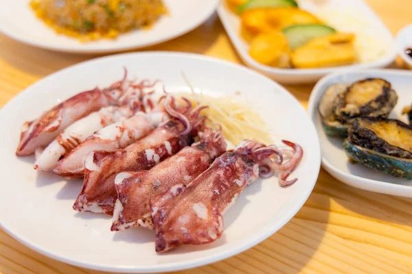 Restoranda Çin Usulü Deniz Ürünleri Düzenlendi — Stok fotoğraf