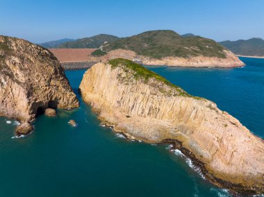 Hong Kong Sai kung yüksek ada rezervuarının en üst görüntüsü