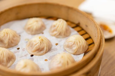 Çin yemeği xiao long bao buğulanmış çorba köftesi