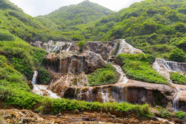 Goldener Jinguashi Wasserfall Der Taiwanesischen Stadt New Taipeh — Stockfoto