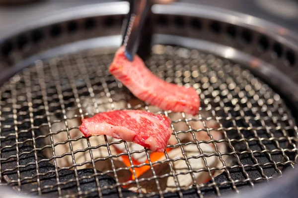 Japanese Style Bbq Yakiniku Wagyu Beef Sliced — Stock Photo, Image
