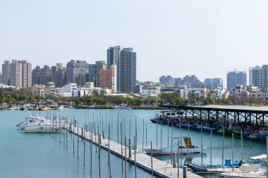 Tainan, Tayvan - 21 Mart 2023: Tainan 'da lüks gemi iskelesi