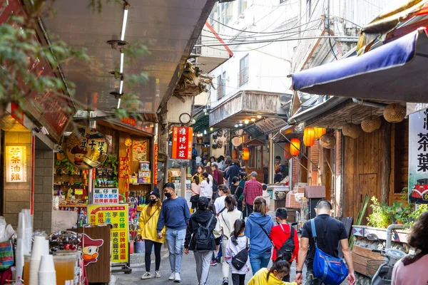 Fenqihu Taiwan Februari 2023 Människor Besöker Arvet Old Street Fenqihu — Stockfoto