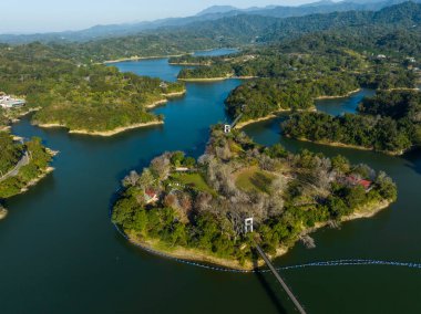 Top view of the Minute reservoir in Miaoli of Taiwan
