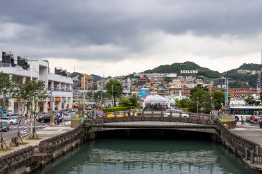 Keelung, Taiwan - 12 June 2022: Inner Harbor of Keelung city clipart