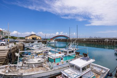 Penghu, Tayvan - 27 Haziran 2022: Tung liang balıkçılık limanı