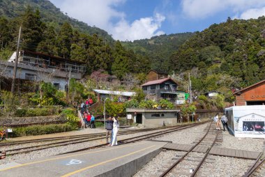 Chiayi, Tayvan - 13 Şubat 2023: Tayvan 'da Fenqihu istasyonu