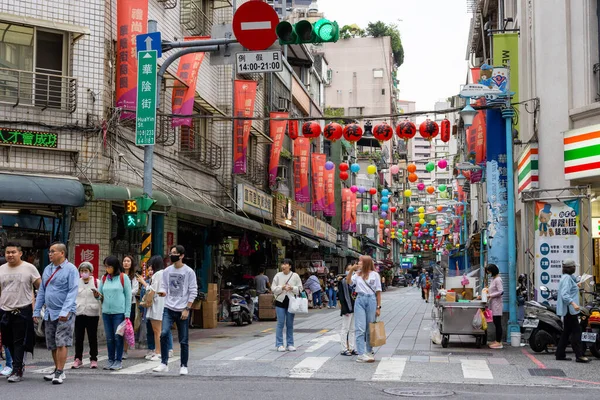 Tajpej Tajwan Kwietnia 2023 Ulica Huayin Tajpej — Zdjęcie stockowe