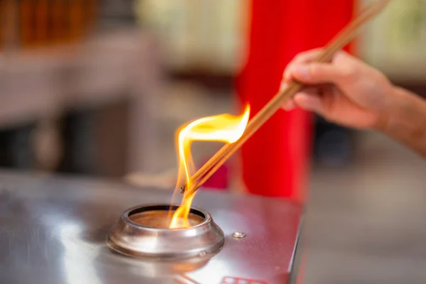Burning Incense Gas Burner — Stock Photo, Image