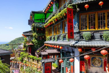 Jiufen, Tayvan - 07 Ağustos 2022: Tayvan 'ın Jiufen kentindeki ünlü restoran