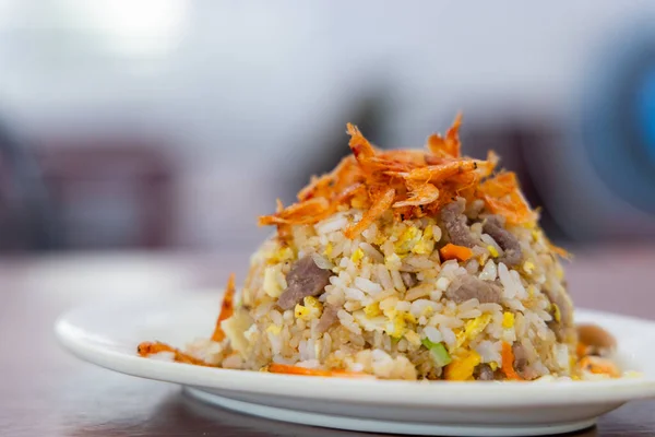 Жареное Рисовое Блюдо Креветок Сакуры — стоковое фото
