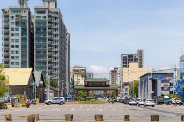 Kaohsiung, Taiwan - 27 August 2022: Kaohsiung city downtown