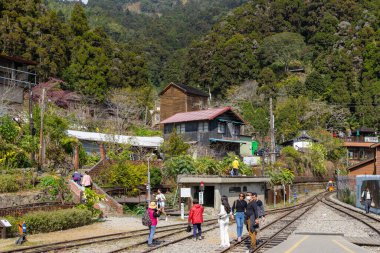 Chiayi, Tayvan - 13 Şubat 2023: Tayvan 'da Fenqihu istasyonu