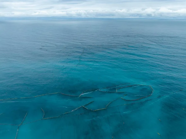 Κάτοψη Στατικού Διχτυού Αλιείας Πάνω Από Θάλασσα — Φωτογραφία Αρχείου