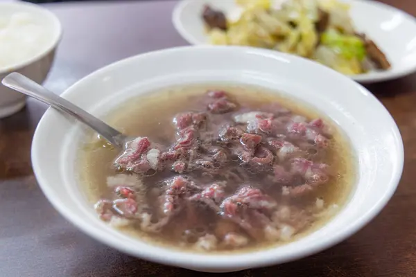 Taiwan Tainan Sopa Carne Crua Fresca — Fotografia de Stock