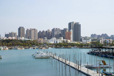 Tainan, Tayvan - 21 Şubat 2023: Tayvan 'da tayfun yat iskelesi