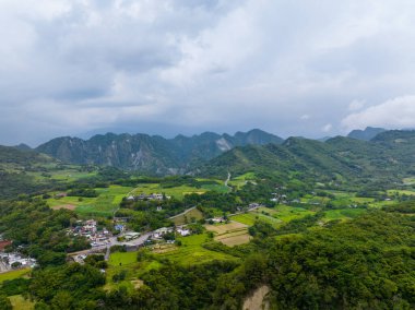 Tayvan 'daki Hualien kırsalının en üst görüntüsü