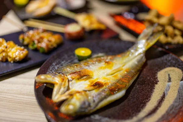 Grillfiskfilé Japansk Restaurang — Stockfoto