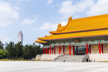 Taipei, Tayvan - 03 Mart 2023: Tayvan Taipei 'deki Chiang Kai shek Anıt Salonu' ndaki Ulusal Konser Salonu 