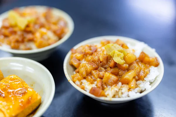 Tchajwanská Kuchyně Mletá Vepřová Rýže — Stock fotografie