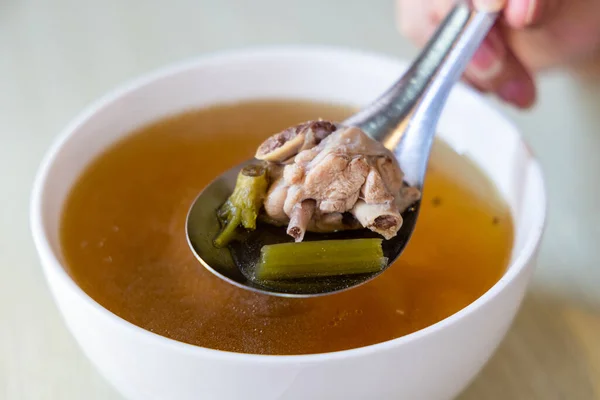 Sopa Pollo Restaurante Taiwanés —  Fotos de Stock