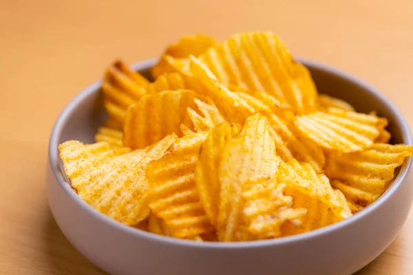 Kartoffelchips Chips Skål - Stock-foto