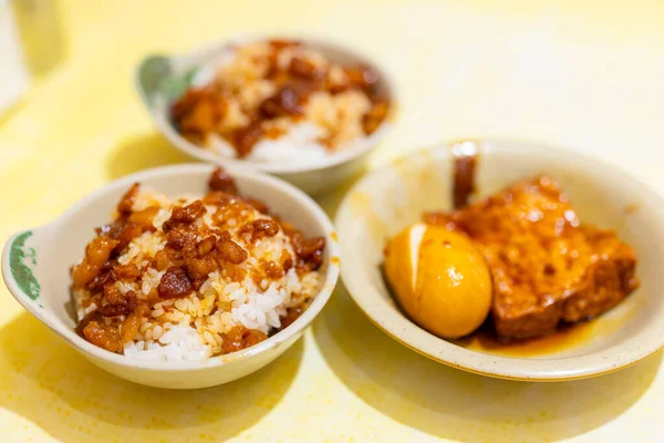 Tajwańska Kuchnia Mielona Wieprzowina Ryż — Zdjęcie stockowe