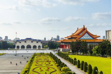 Taipei, Tayvan - 03 Mart 2023: Tayvan Taipei 'deki Chiang Kai shek Anıt Salonu' ndaki Ulusal Konser Salonu 
