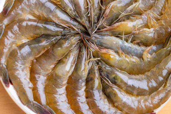 Fresh Raw Shrimp Plate — Stock Photo, Image