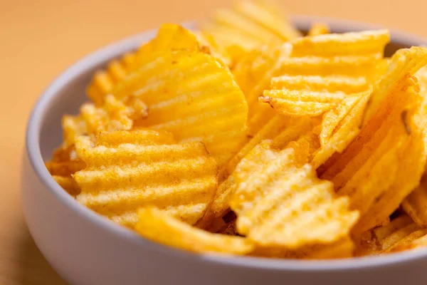 Kartoffelchips Chips Skål - Stock-foto