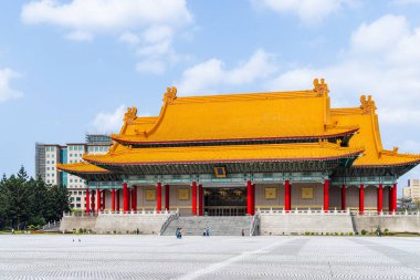 Taipei, Tayvan - 03 Mart 2023: Tayvan Taipei 'deki Chiang Kai shek Anıt Salonu' ndaki Ulusal Konser Salonu 