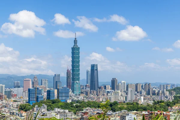 Tayvan Taipei Şehrinin Ufuk Çizgisi — Stok fotoğraf