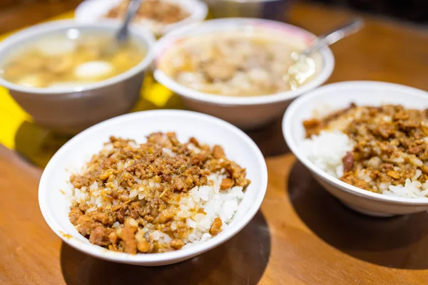 Tchajwanská Kuchyně Mletá Vepřová Rýže — Stock fotografie
