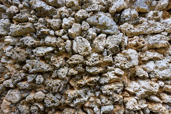 Ściana Zewnętrzna Budynku Wykonana Kamienia Koralowego — Zdjęcie stockowe