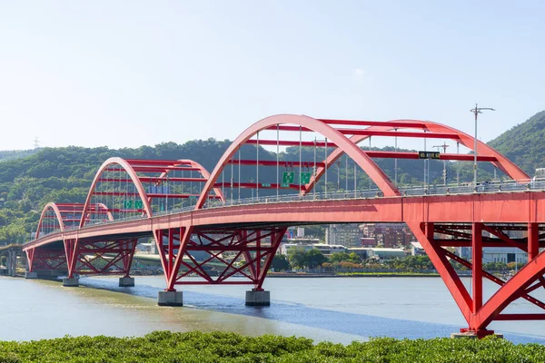 Тайвань Листопада 2022 Червоний Міст Гуанду Тамсуї Тайвань — стокове фото