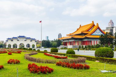 Taipei, Tayvan - 03 Mart 2023: Tayvan Taipei 'deki Chiang Kai shek Anıt Salonu' ndaki Ulusal Konser Salonu 