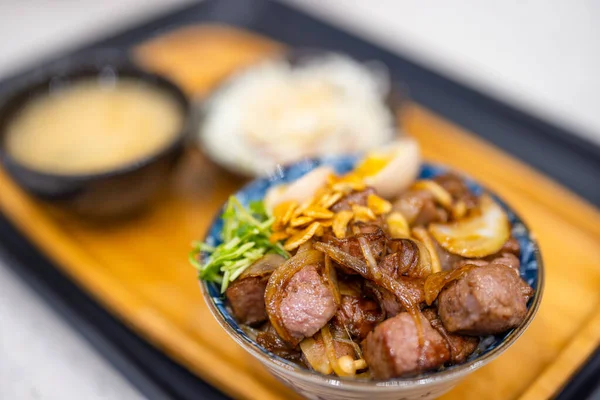 Grill Beef Rice Bowl Set — Stock fotografie