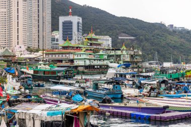 Hong Kong - 31 Ocak 2022: Ap Lei Chau balıkçılık limanı