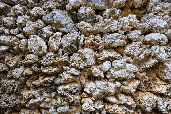 Ściana Zewnętrzna Budynku Wykonana Kamienia Koralowego — Zdjęcie stockowe