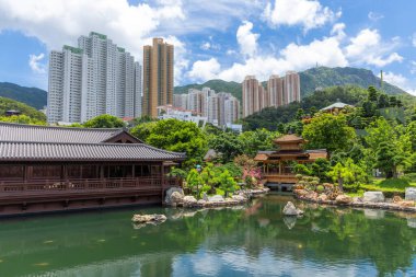 Nan Lian Garden 'daki geleneksel Çin bahçesi, Chi Lin Nunnery, Hong Kong
