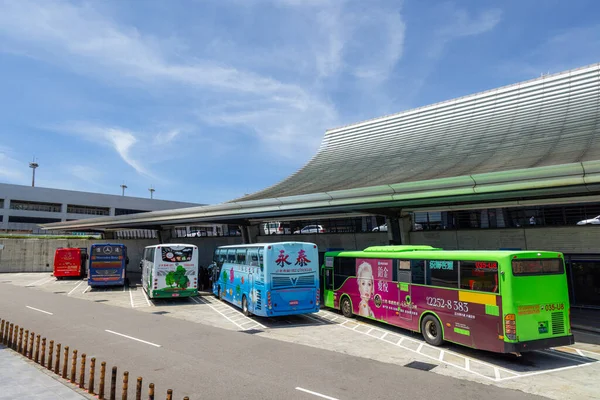 Taiwan Luglio 2023 Allineamento Della Fermata Dell Autobus Turistico — Foto Stock