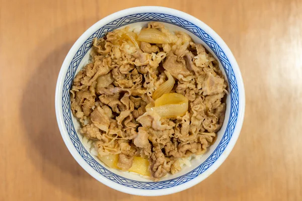 Ιαπωνικό Μπολ Ρυζιού Βοείου Κρέατος Τροφίμων — Φωτογραφία Αρχείου