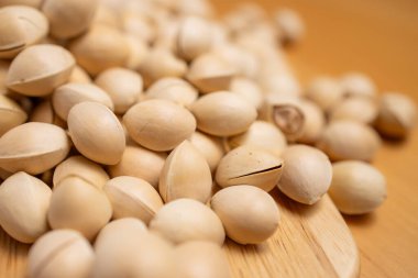Pile of ginkgo seed nut close up