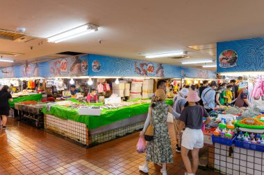 Taipei, Tayvan - 01 Mart 2023: Tayvan 'da Zhuwei balıkçılık pazarı