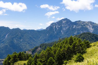 Hehuanshan Taroko Ulusal Parkı 'nda. Tayvan' da güzel bir dağ sırası.