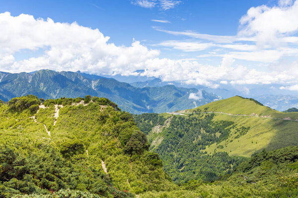 Beautiful mountain range over east peak of Hehuanshan