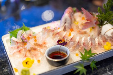 Japanese Sashimi in japanese restaurant