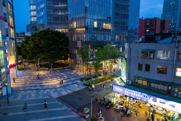 Taiwan June 2023 Taipei City Downtown Night — Stock Photo, Image