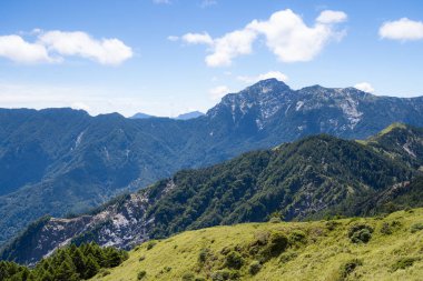 Hehuanshan Taroko Ulusal Parkı 'nda. Tayvan' da güzel bir dağ sırası.